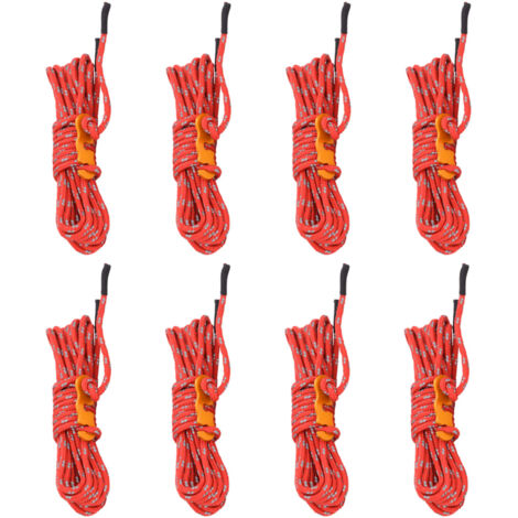 vidaXL Tent Guy Ropes with Spanners Reflective 8 pcs 4 m 4 mm