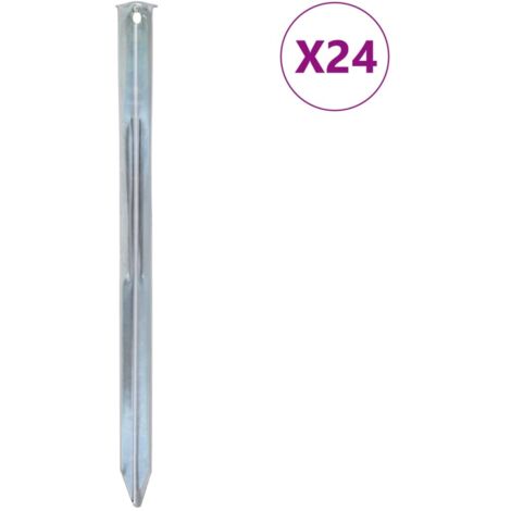 vidaXL Tent Pegs 24 pcs 30 cm Ø20 mm Galvanised Steel