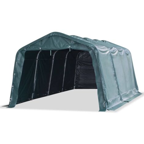 vidaXL Tente amovible pour bétail PVC 550 g/m² 3,3 x 6,4 m Vert foncé