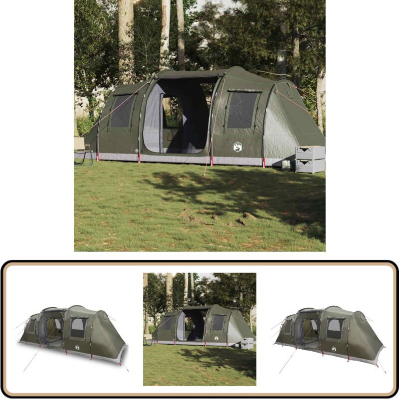 vidaXL Tente de camping tunnel 4 personnes vert olive imperméable
