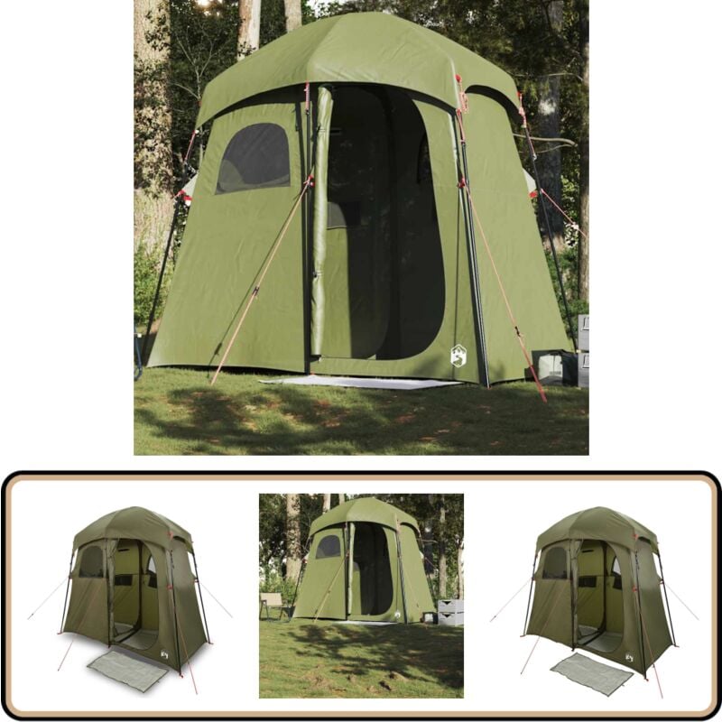 Vidaxl - Tente de douche 2 personnes vert olive imperméable