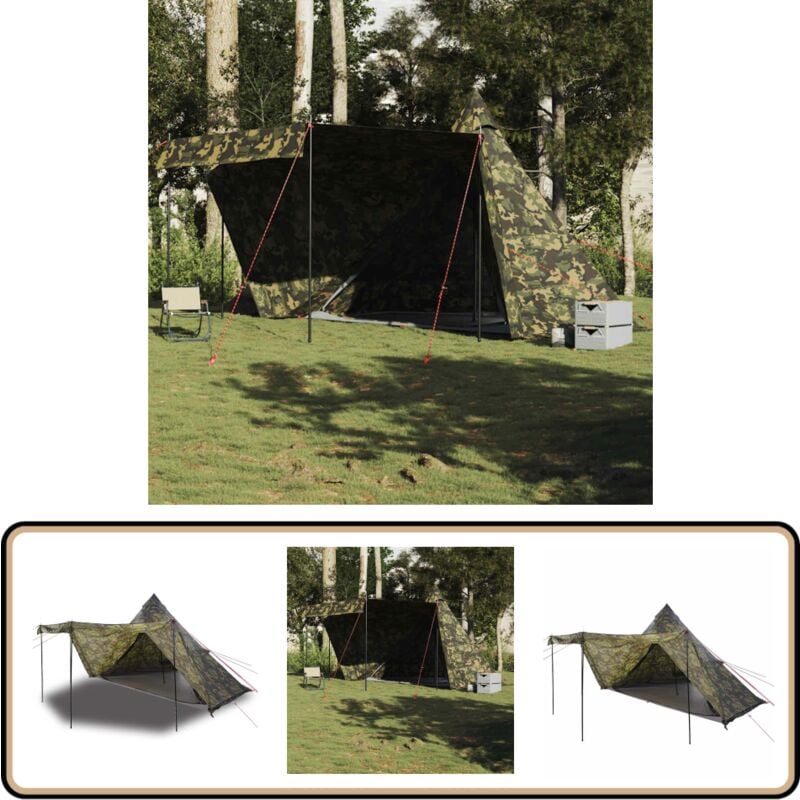 Vidaxl - Tente familiale tipi 6 personnes camouflage imperméable
