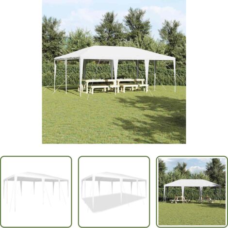 vidaXL Tente ombragée -  Tente de fête Blanc 600 x 400 x 266 cm Polyéthylène et acier