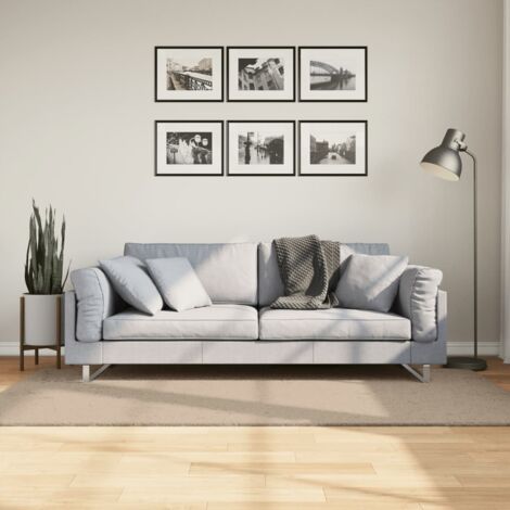 vidaXL Teppich HUARTE mit kurzen weichen und waschbaren Fasern Sand 100x200 cm