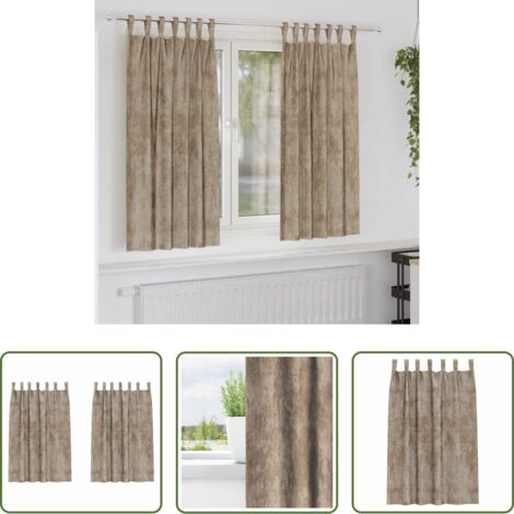 vidaXL Terciopelo champán -  Cortinas de Terciopelo 2 pcs champán 175 x 140 cm Terciopelo