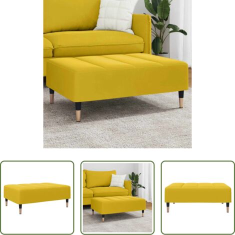 vidaXL Terciopelo -  Reposapiés de terciopelo amarillo 77x55x31 cm
