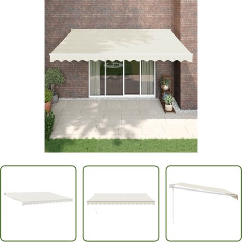 vidaXL Terrasse -  Auvent rétractable crème 4,5x3 m tissu et aluminium