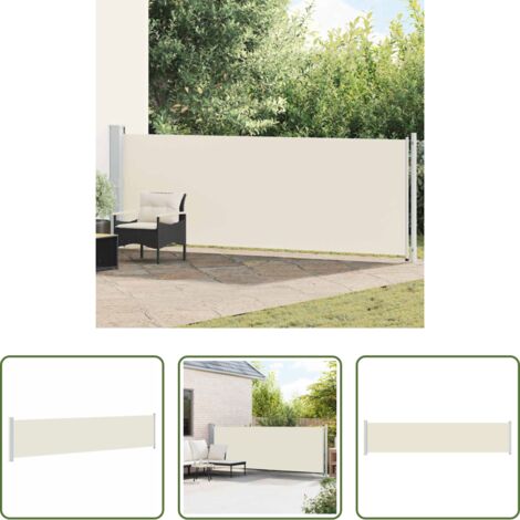 vidaXL Terrassenmarkise -  Ausziehbare Seitenmarkise 140x600 cm Creme