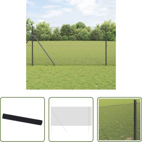 vidaXL Terrassenzaun -  Geschweißter Drahtzaun Grau 1 x 100 m