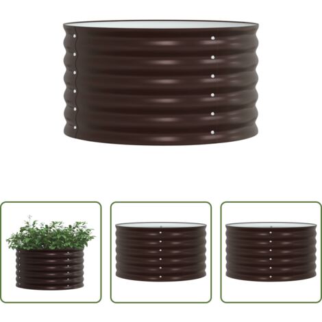 vidaXL Terraza -  Cama elevada Marrón 80 x 80 x 44 cm Acero