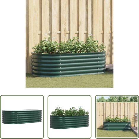 vidaXL Terraza -  Cama elevada Verde 160 x 80 x 44 cm Acero