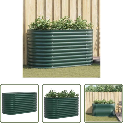 vidaXL Terraza -  Cama elevada Verde 160 x 80 x 81 cm Acero