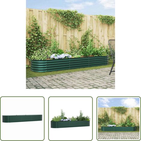 vidaXL Terraza -  Cama elevada Verde 320 x 80 x 44 cm Acero