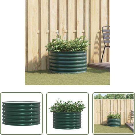 vidaXL Terraza -  Cama elevada Verde 80 x 80 x 44 cm Acero