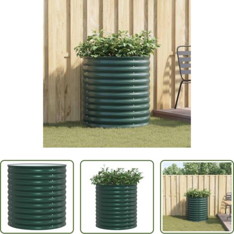 vidaXL Terraza -  Cama elevada Verde 80 x 80 x 81 cm Acero