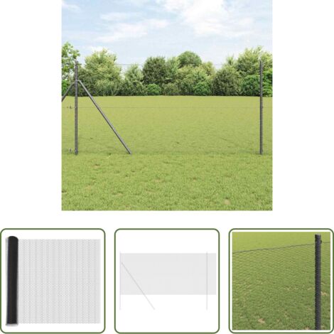 vidaXL Terraza -  Cerca Hexagonal Gris 1,4 x 100 m PVC