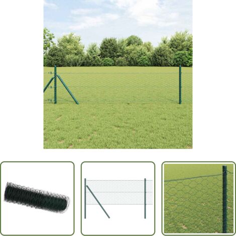 vidaXL Terraza -  Cerca Hexagonal Verde 0,4 x 100 m PVC