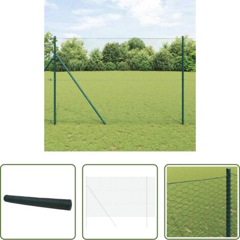 vidaXL Terraza -  Cerca Hexagonal Verde 1,4 x 25 m PVC