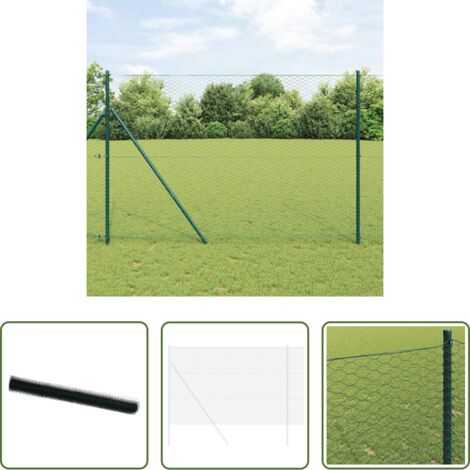 vidaXL Terraza -  Cerca Hexagonal Verde 1,5 x 10 m PVC