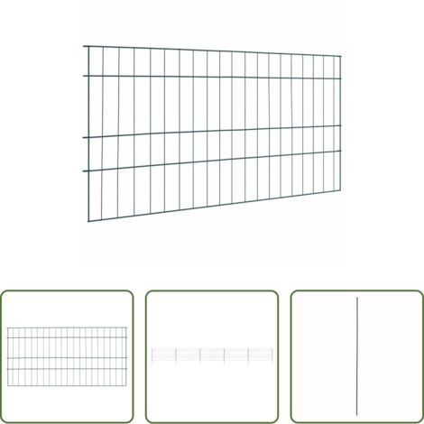 vidaXL Terraza -  Juego de Cercas para Estanque 5 pcs Verde 100 x 50 cm Acero