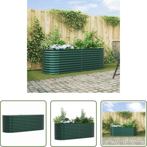 vidaXL Terrazza -  Letto Rialzato Verde 240 x 80 x 81 cm Acciaio