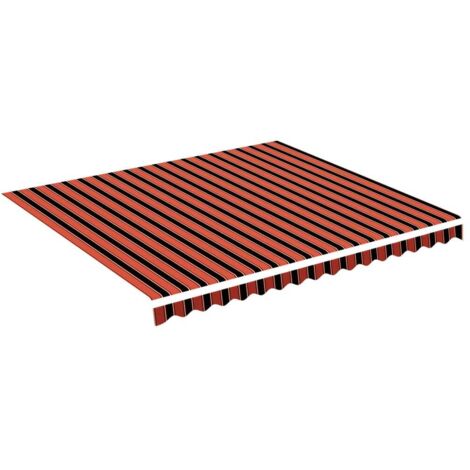 vidaXL Tessuto di Ricambio Tenda da Sole Arancione e Marrone 4x3,5 m