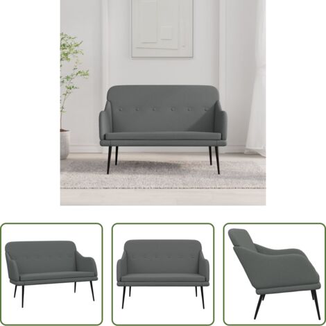 vidaXL Tessuto resistente -  Panca Grigio Scuro 110x76x80 cm in Tessuto