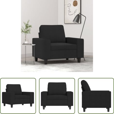 vidaXL Tessuto resistente -  Poltrona Nera 60 cm in Tessuto