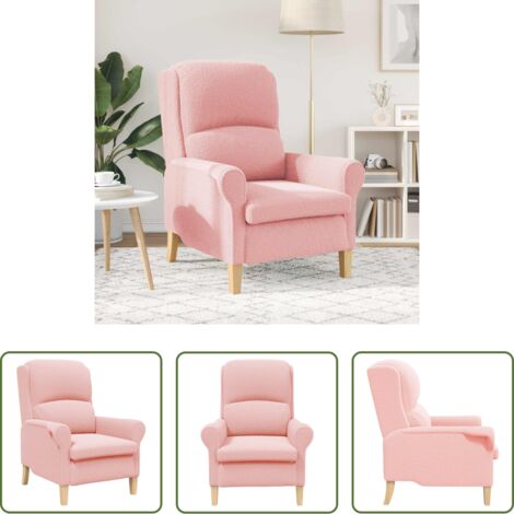 vidaXL Tessuto sherpa -  poltrona Rosa 76 x 94 x 102 cm Tessuto Sherpa morbido