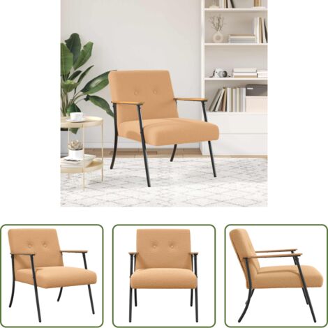 vidaXL Tessuto vellutato -  poltrona Beige 59 x 75 x 78 cm Tessuto simile alla lana ricci