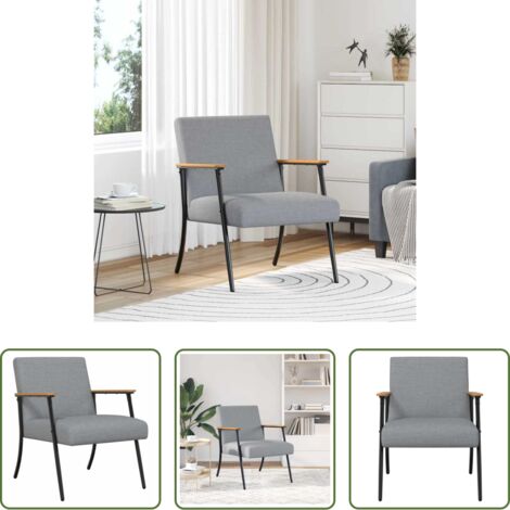 vidaXL Tessuto vellutato -  poltrona Grigio chiaro 59 x 75 x 78 cm Tessuto