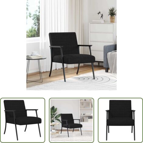 vidaXL Tessuto vellutato -  poltrona Nero 59 x 75 x 78 cm Tessuto