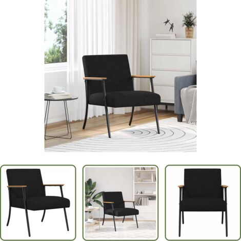 vidaXL Tessuto vellutato -  poltrona Nero 59 x 75 x 78 cm Tessuto