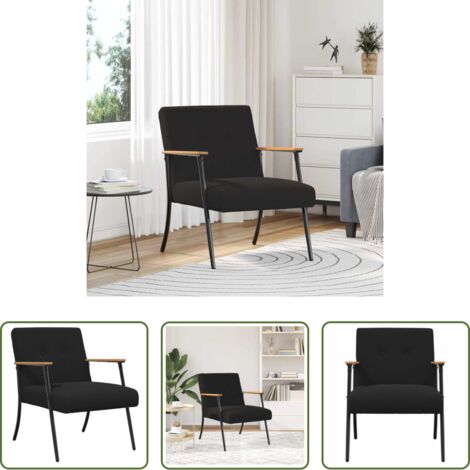 vidaXL Tessuto vellutato -  poltrona Nero 59 x 75 x 78 cm Tessuto simile alla lana ricci