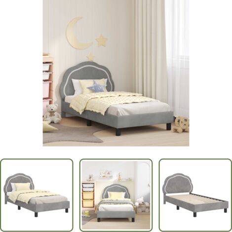 vidaXL Testata con tasche -  Struttura letto bambini con testata Grigio chiaro 80 x 160 cm