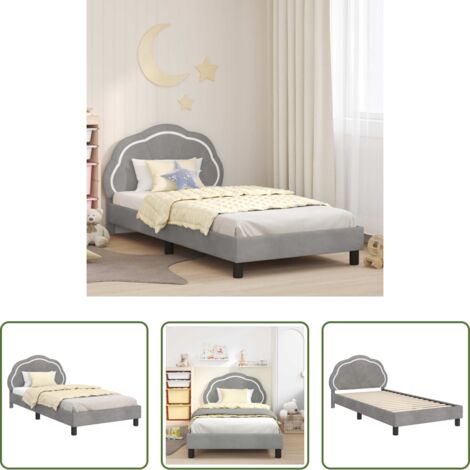 vidaXL Testata con tasche -  Struttura letto bambini con testata Grigio chiaro 80 x 200 cm