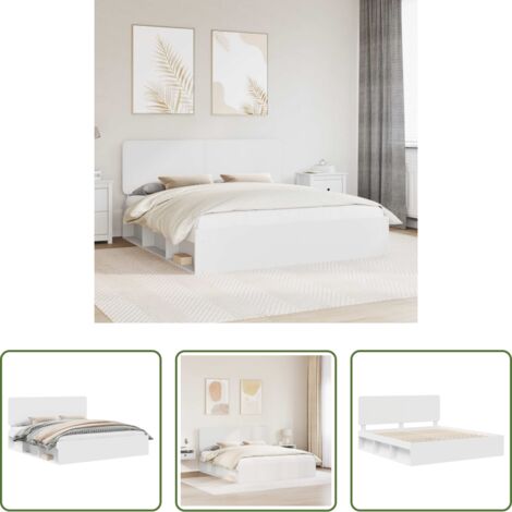 vidaXL Testata in legno massello -  Struttura del letto Bianco 200 x 200 cm Pino massello