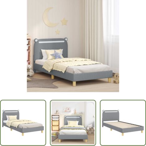 vidaXL Testata letto -  Struttura letto bambini con testata Grigio chiaro 90 x 190 cm