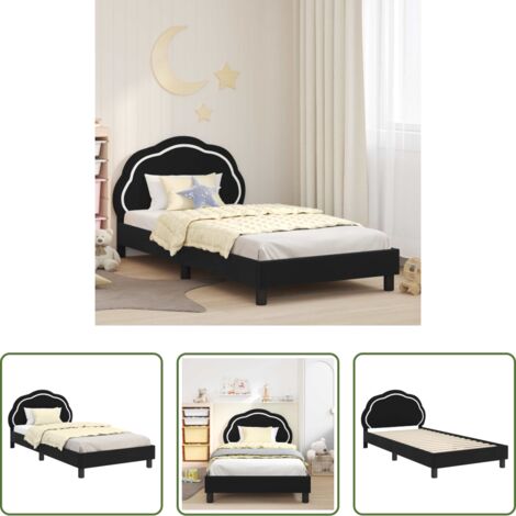 vidaXL Testata letto -  Struttura letto bambini con testata Nero 90 x 190 cm Velluto