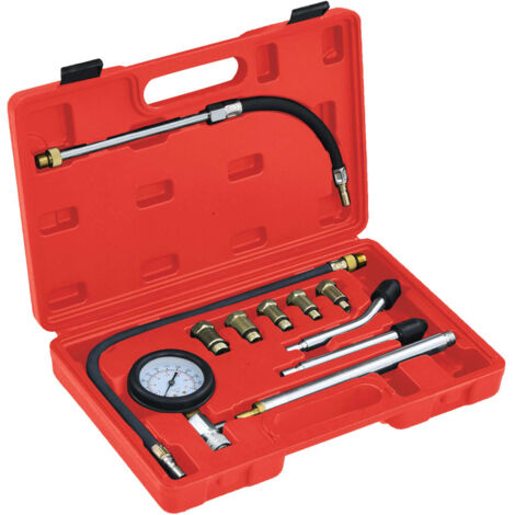 Kit Tester Compressione Motore Diesel - 17 Pezzi, Con Adattatori Per Candelette E Iniettori - Foto 8