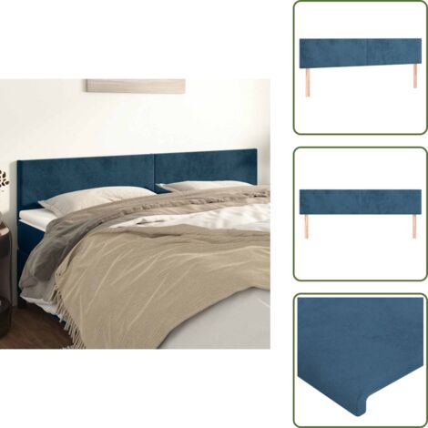 - vidaXL Testiera 2 pz Blu scuro 90x5x78/88 cm in Velluto -