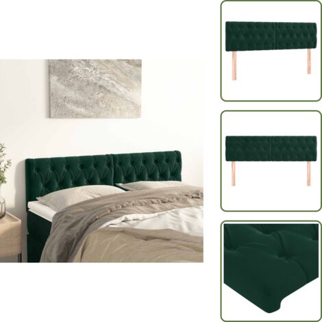 - vidaXL Testiera 2 pz Verde Scuro 80x7x78/88 cm in Velluto -