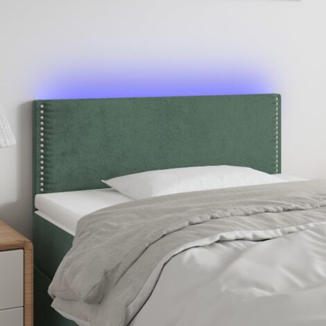 vidaXL Testiera a LED Verde Scuro 80x5x78/88 cm in Velluto