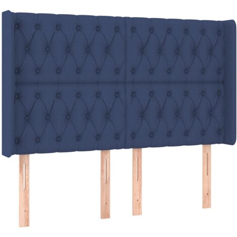 vidaXL Testiera ad Orecchio Blu 147x16x118/128 cm in Tessuto