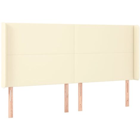 vidaXL Testiera ad Orecchio Crema 203x16x118/128 cm in Similpelle