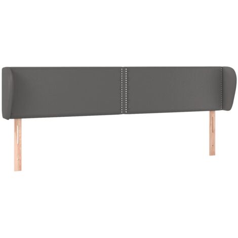 vidaXL Testiera ad Orecchio Grigio 183x23x78/88 cm in Similpelle