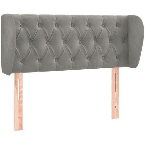 vidaXL Testiera ad Orecchio Grigio Chiaro 103x23x78/88 cm in Velluto