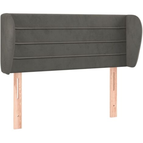 vidaXL Testiera ad Orecchio Grigio Scuro 83x23x78/88 cm in Velluto