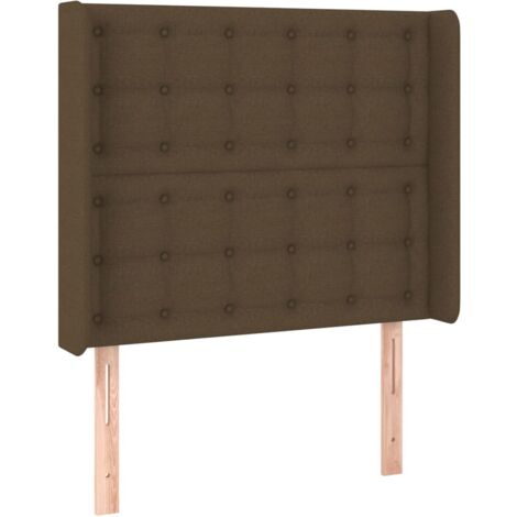 vidaXL Testiera ad Orecchio Marrone Scuro 83x16x118/128 cm in Tessuto