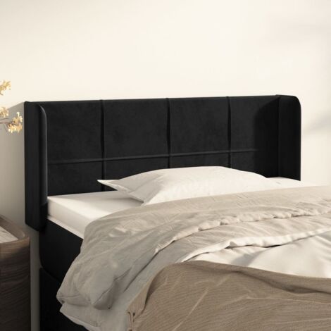 vidaXL Testiera ad Orecchio Nera 103x16x78/88 cm in Velluto